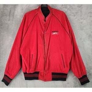 Holloway Pentax Jacket Mens XL Red Corduroy Black Nylon Reversible 80s Vintage